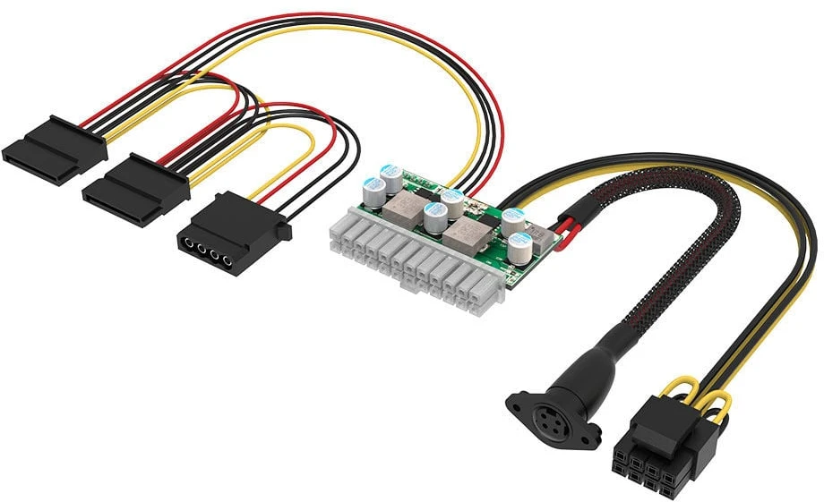 AKASA adapteris AK-PE200-01, 200W DC-DC ATX, 4 kontaktų DIN
