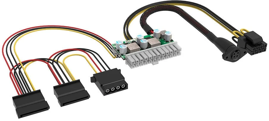 AKASA adapteris AK-PE200-01, 200W DC-DC ATX, 4 kontaktų DIN