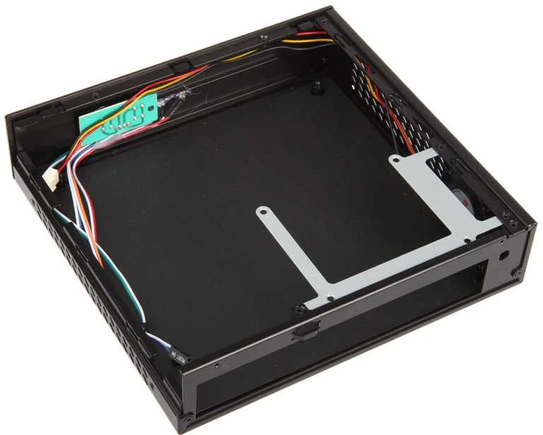 Akasa Cypher Thin–Mini–ITX korpusas, 120 W PSU, OEM – juoda