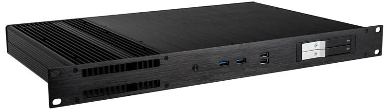 Akasa Galileo TU1 Thin–Mini–ITX 1U obudowa, OEM – juoda