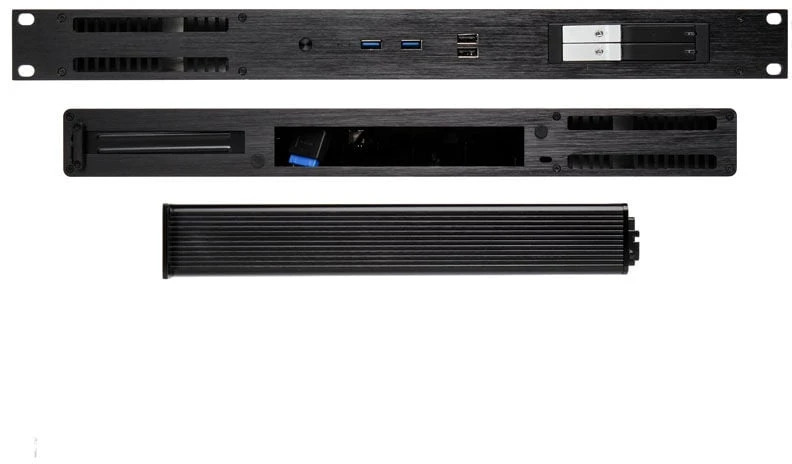 Akasa Galileo TU1 Thin–Mini–ITX 1U obudowa, OEM – juoda