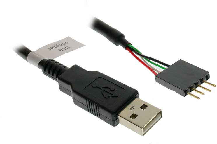 „Akasa“ išorinio ir vidinio USB kabelio jungtis – 40 cm