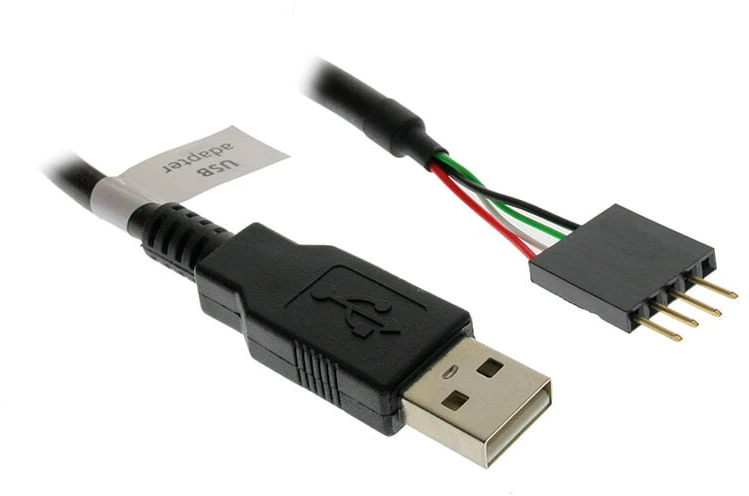 „Akasa“ išorinio ir vidinio USB kabelio jungtis – 40 cm