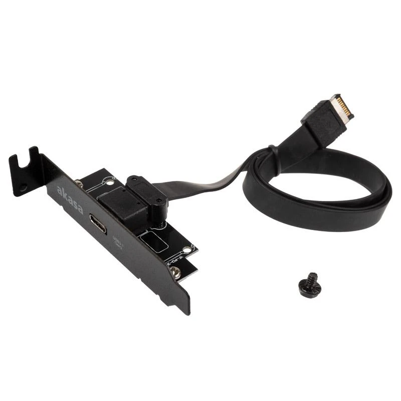 Akasa žemo profilio PCI laikiklio adapteris, USB 3.1 Type C - juodas