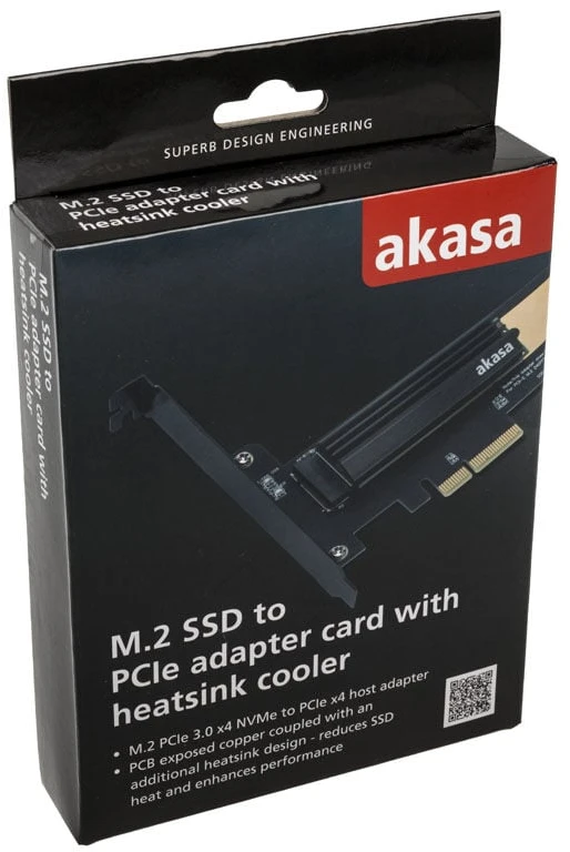 Akasa iš M.2 SSD į PCIe adapterio plokštė
