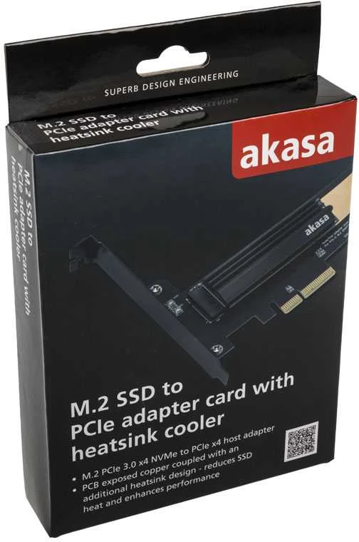 Akasa iš M.2 SSD į PCIe adapterio plokštė