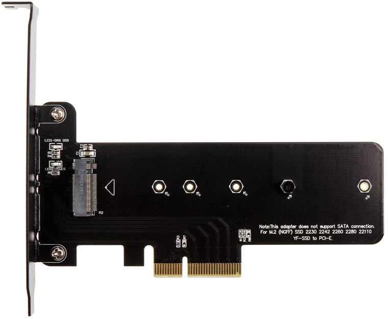 Akasa M.2 į PCI-E plokštė su juodu PCB