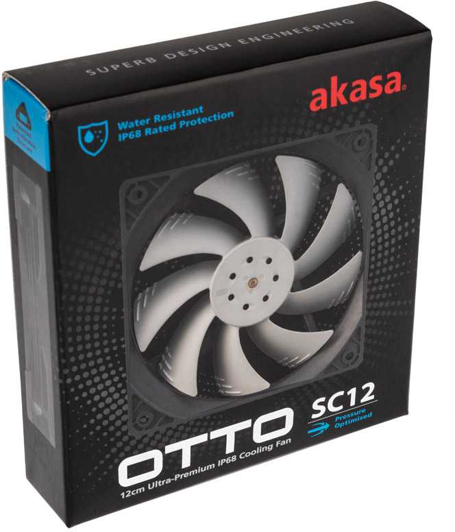 Akasa OTTO SC12 PWM korpuso ventiliatorius, Wasserresistent - 120mm
