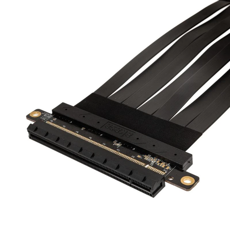 Akasa Riser Juodas X2 Mark IV, Premium PCIe 4.0 x16 stovo kabelis, 20 cm - juodas