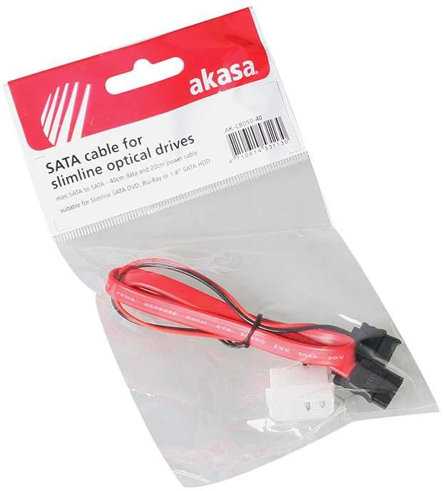 Akasa SATA Combo Cable Slimline iki SATA / Molex – 40cm