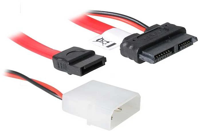 Akasa SATA Combo Cable Slimline iki SATA / Molex – 40cm