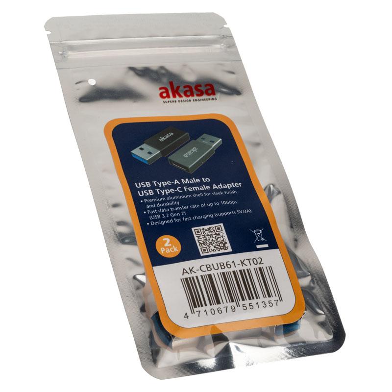 „Akasa“ A tipo į C tipo USB adapteriai – 2 vnt.