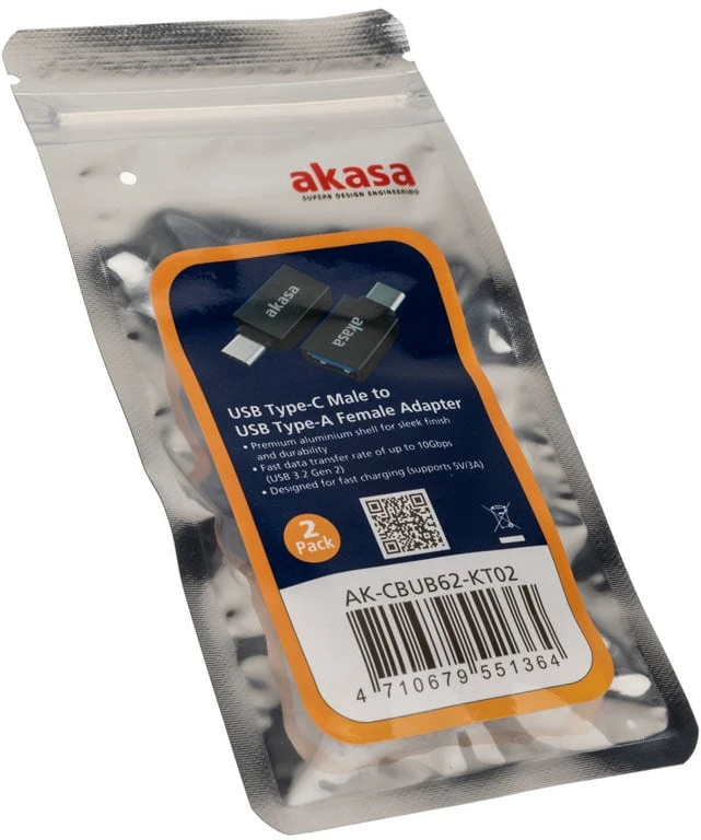 „Akasa“ USB A–C tipo adapteris – 2 vnt.