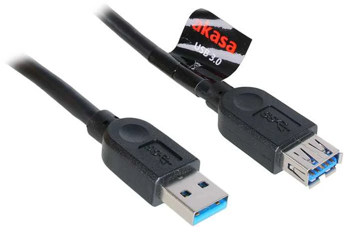 Akasa USB 3.0 laidas, A tipas, 1,5 m - juodas
