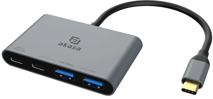 AKASA šakotuvas USB-C su 2x C tipo + 2x A tipo USB 3.2