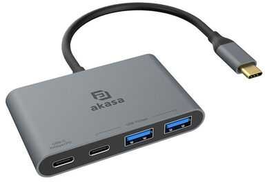 AKASA šakotuvas USB-C su 2x C tipo + 2x A tipo USB 3.2