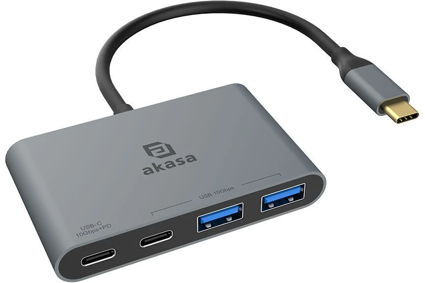 AKASA šakotuvas USB-C su 2x C tipo + 2x A tipo USB 3.2
