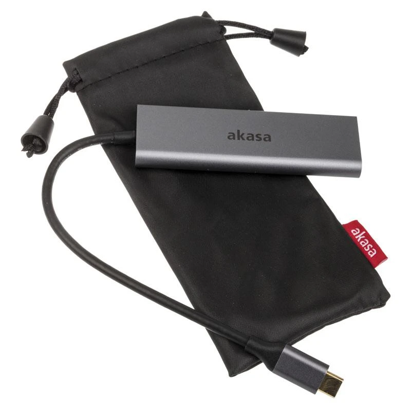Akasa USB Type C iki 4x USB Type A – sidabrinė