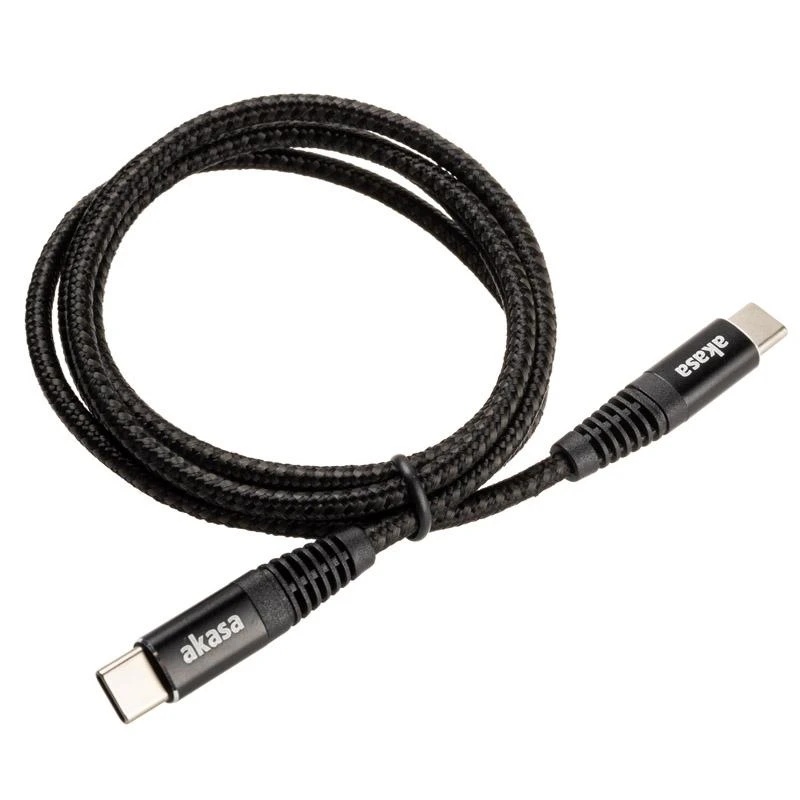 Akasa USB Type-C į USB Type-C 100W PD įkrovimo laidas – juodas