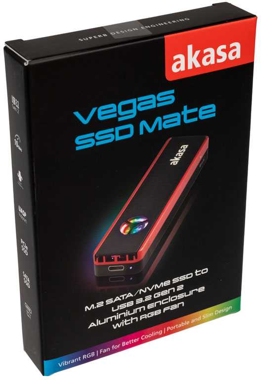 Akasa Vegas SSD Mate, M.2 SATA / NVMe SSD į USB3.2 Gen2
