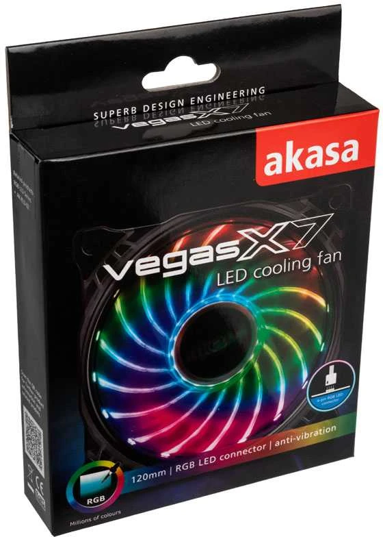 Akasa Vegas X7 LED fan, RGB – 120mm