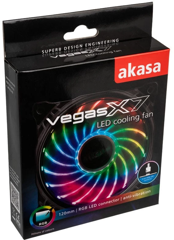 Akasa Vegas X7 LED fan, RGB – 120mm
