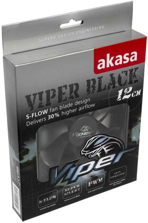 Akasa Viper PWM Fan, juodas – 120mm