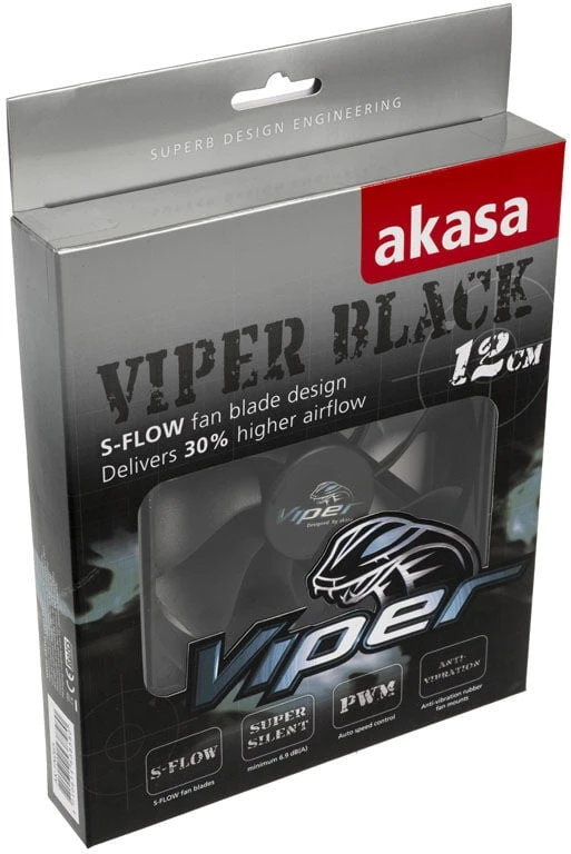 Akasa Viper PWM Fan, juodas – 120mm