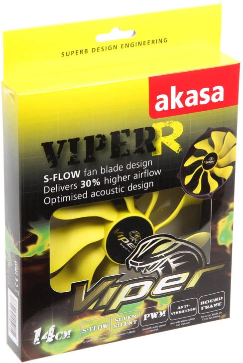 Akasa Viper R PWM – juoda geltona