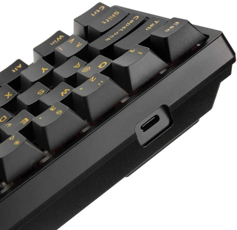 AKKO 3068B Plus Juodas&amp;auksinis Belaidė klaviatūra žaidimams, mechanisch, RGB - V3 Kreminis Geltona, ISO (DE), juodas