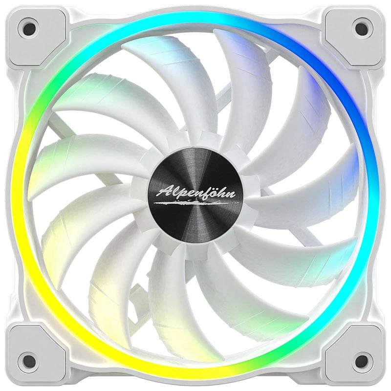 Alpenföhn 120mm Wing Boost 3 ARGB High Speed PWM korpuso ventiliatorius, Triple – baltos spalvos