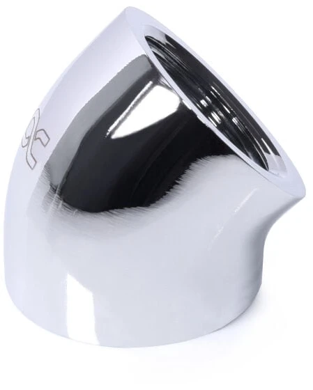 „Alphacool“ 45 laipsnių G1/4 colio lizdas į G1/4 colio lizdą, chromuotas
