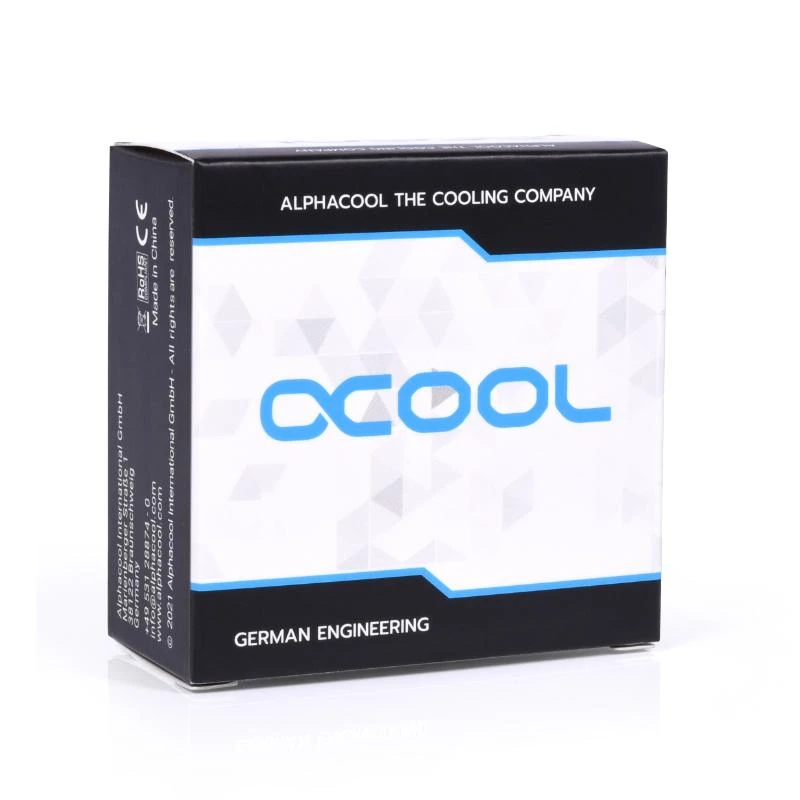 „Alphacool“ 45 laipsnių G1/4 colio lizdas į G1/4 colio kištuką, juodas
