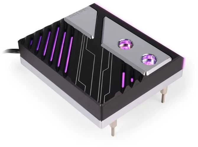 Alphacool Apex 1 vandens blokas su ARGB ir kampiniu dizainu