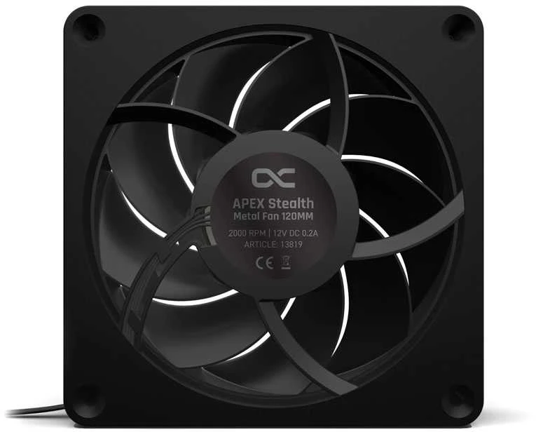 Alphacool Apex Stealth 120mm ventiliatorius – priekinis vaizdas