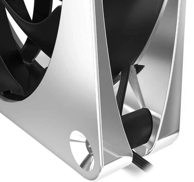 Alphacool Apex Stealth Metall Power korpuso ventiliatorius 120 mm, 3.000 U/min – chrome