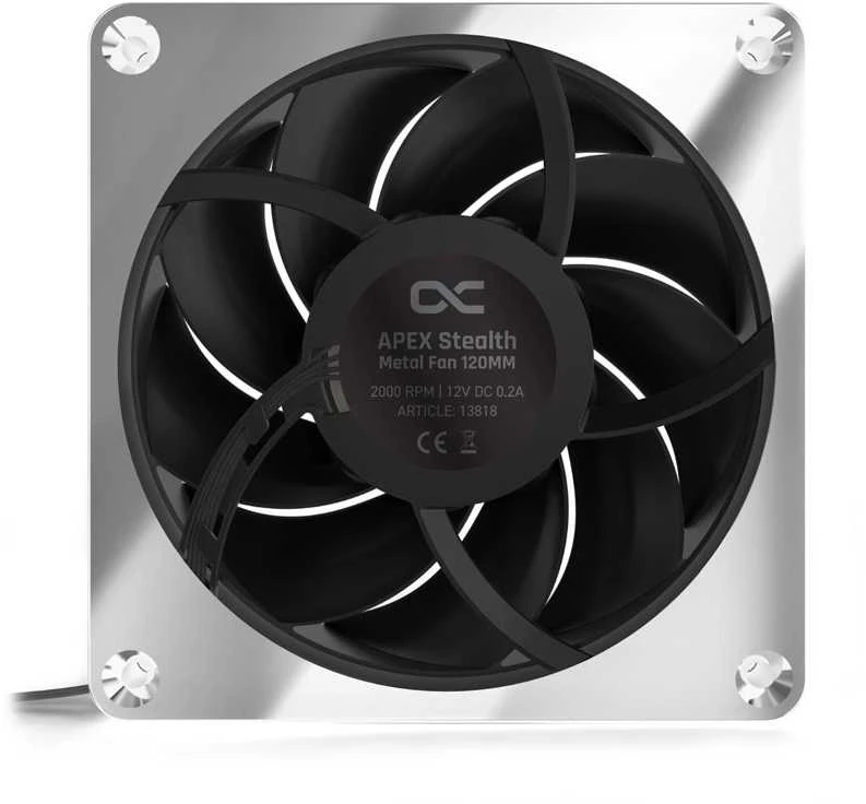 Alphacool Apex Stealth ventiliatorius, chromuotas metalinis korpusas