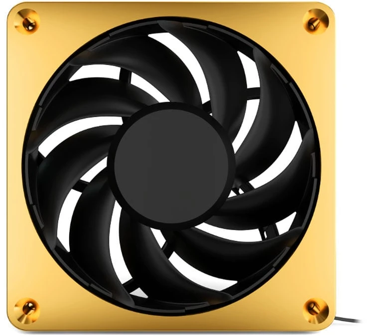Alphacool Apex Stealth Metall Power korpuso ventiliatorius 120 mm, 3.000 U/min – auksinis
