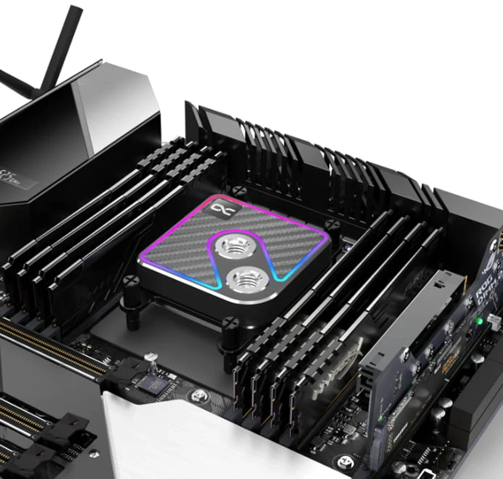„Alphacool Core 1 Aurora“ procesoriaus aušintuvas – A-RGB, anglies pluošto