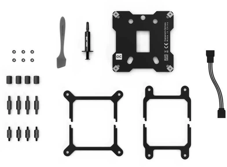 Alphacool Core 1 Aurora CPU cooler, ARGB – Sidabrinis