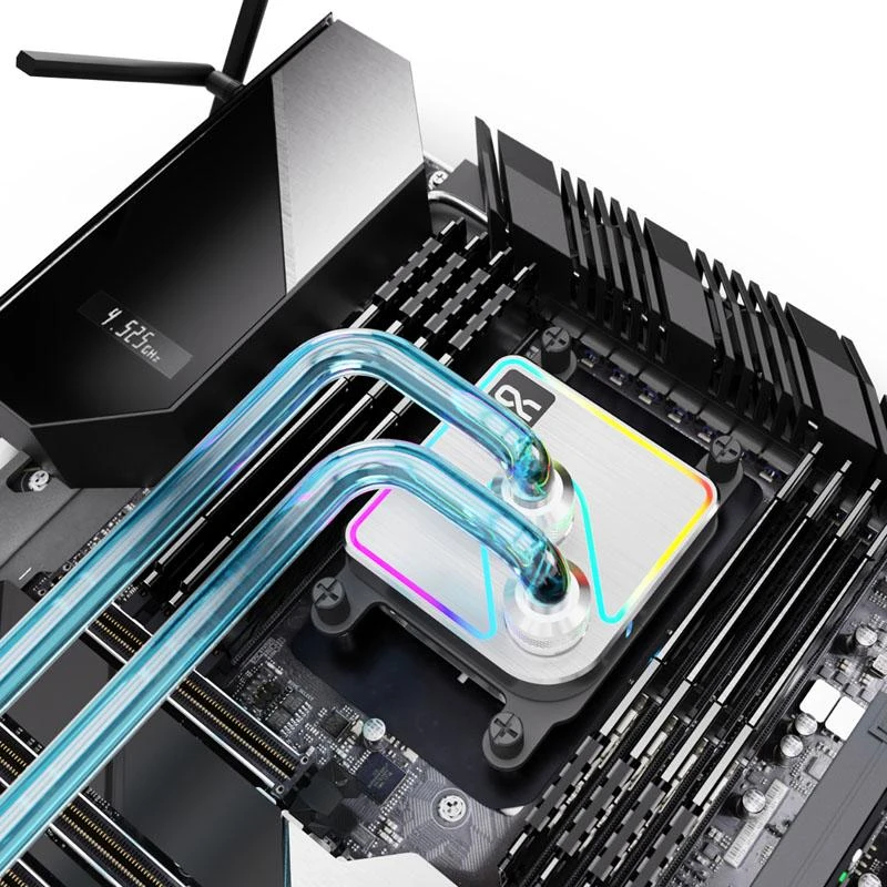 Alphacool Core 1 Aurora CPU cooler, ARGB – Sidabrinis