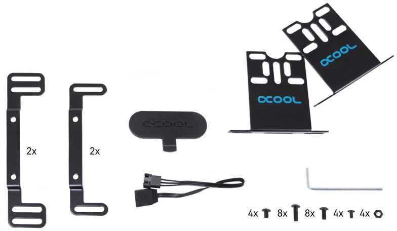 Alphacool „Core 100 Aurora ARGB“ rezervuaras su VPP pompa, akrilas, juodas