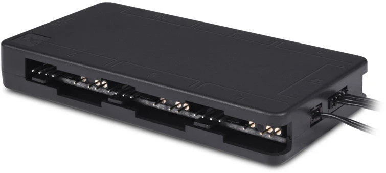 Alphacool Core 6x 4-Pin PWM/ARGB Hub/Splitter – juodos spalvos