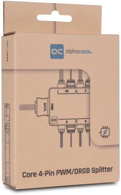 Alphacool Core 6x 4-Pin PWM/ARGB Hub/Splitter – juodos spalvos