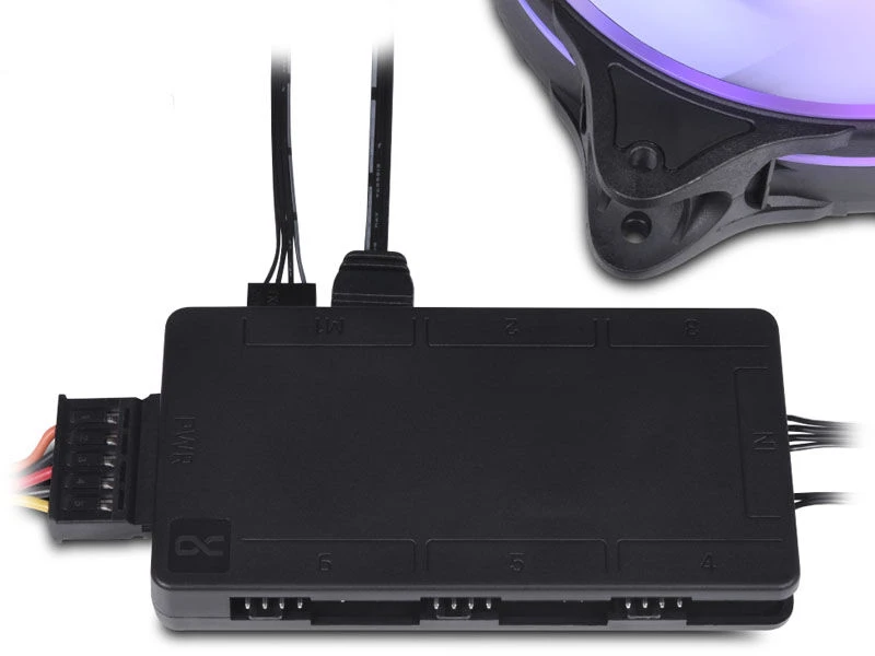 Alphacool Core 6x 4-Pin PWM/ARGB Hub/Splitter – juodos spalvos