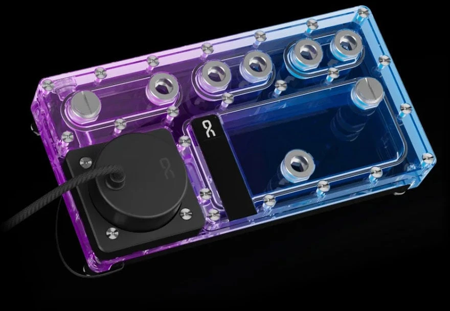 „Alphacool Core Distroplate 240 Links V.2“ su D5 „Apex“ siurbliu, skirtas D5/DDC