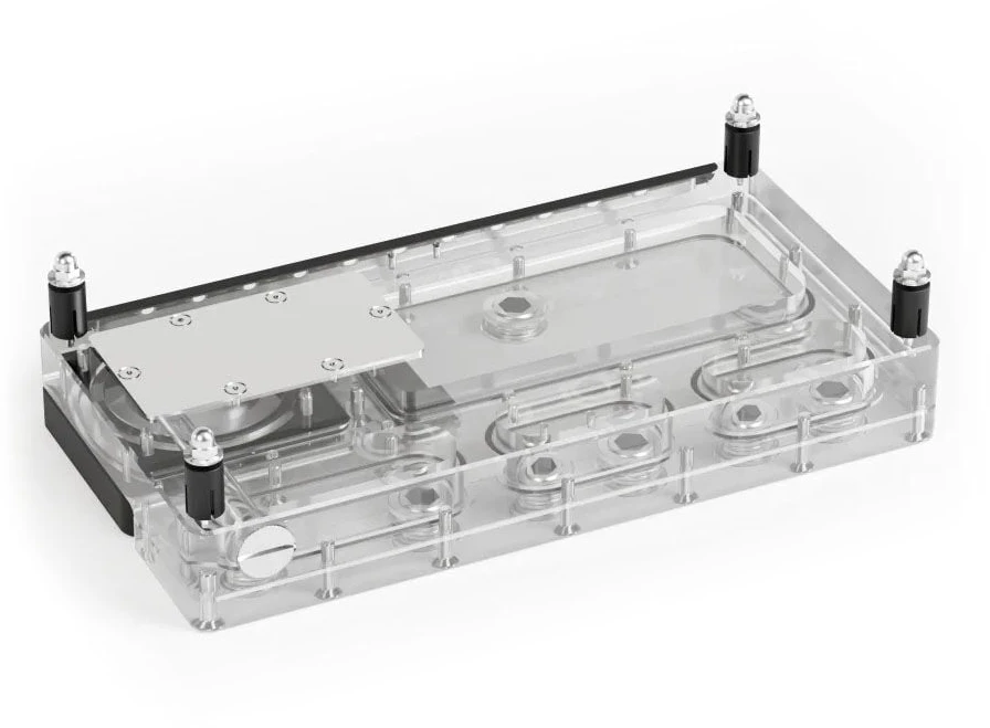 „Alphacool Core Distroplate 240 Links V.2“ su D5 „Apex“ siurbliu, skirtas D5/DDC