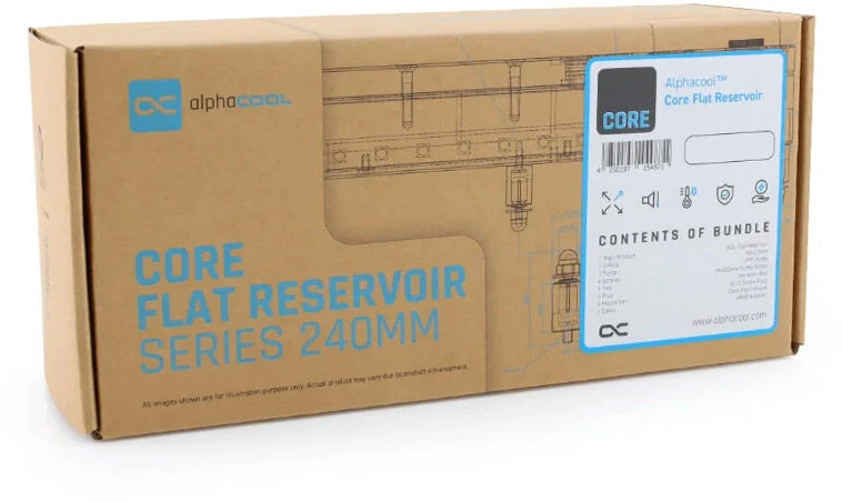 „Alphacool“ „Alphacool Core Flat Reservoir 240“ su VPP pompa – dešinysis