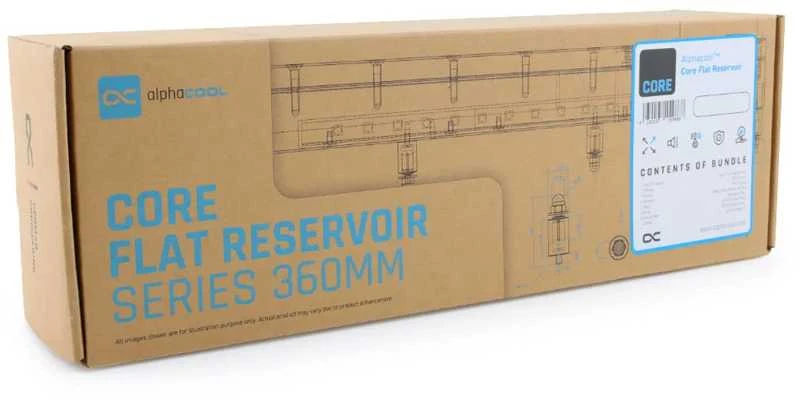 Alphacool „Core Flat Reservoir 360“ su VPP siurbliu (dešinėje)