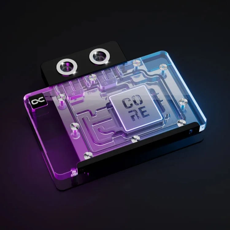 „Alphacool Core GeForce RTX 5070 Vanduo“ blokas, „Reference Design“, galinė plokštė - akrilas, juodas